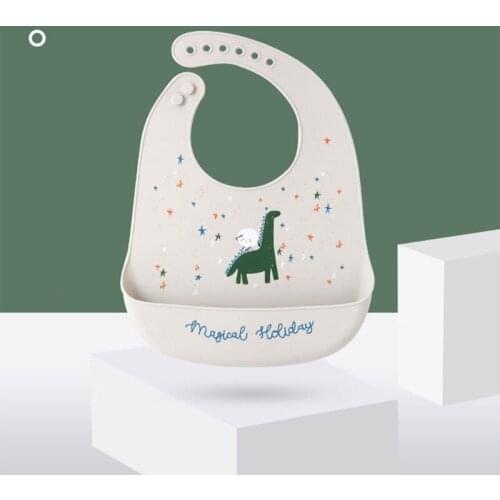 Reusable Waterproof Baby Bib Food Grade Silicone Infant Meal Pouch Easily Wipe Clean Anti Stains Toddler Feeding Bibs