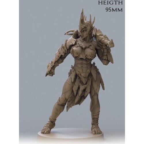 New Unassembled 1/18 95mm anicent fantasy woman warrior stand (NO BASE ) Resin Figure Unpainted Model Kit