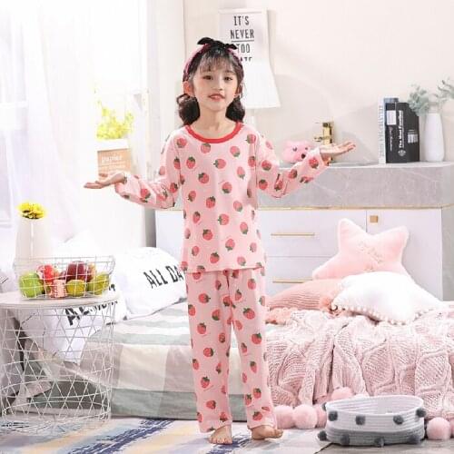 2021 New style cotton Pajamas Sets Girls Casual Silk Sleepwear 3-14 Years Children Pajamas Long Sleeve Tops Pants Nightwear Sets