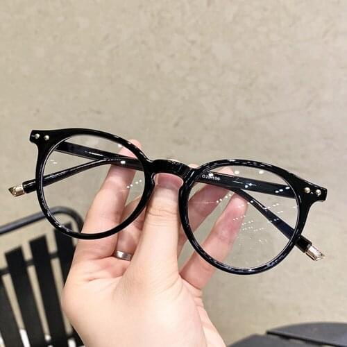 1pcs Fashion Big Frame Round Eyeglasses For Women Men Computer Anti Blue Light Glasses Transparent Optical Eyeglass Frame