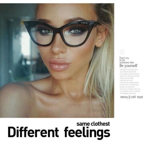 Retro Cat Eye Design Glasses Frame Optical Prescription Glasses Women Eyeglasses Frames Classic Plain Mirror Eyewear Frame