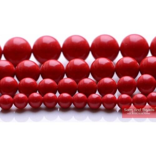 Wholesale Germany Red Turquoises Round Loose Beads 15" Strand 4 6 8 10 12 MM Pick Size For Bracelet Necklace Making GTB32