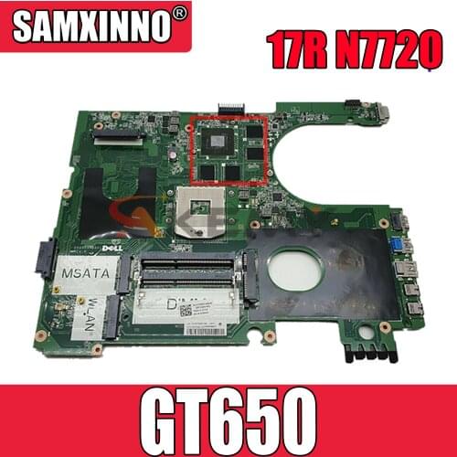 Original Laptop motherboard For Dell Inspiron 17R N7720 7720 5720 Mainboard DA0R09MB6H1 072P0M CN-072P0M SLJ8E GT650