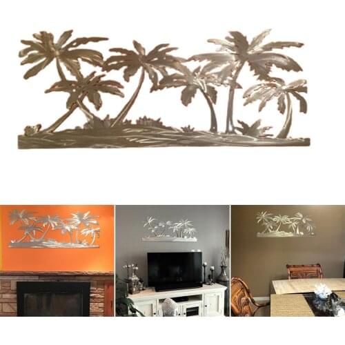 Palm Trees On Beach Metal Wall Artwork Wall Mounted Ornament Home Decoration SCIE999