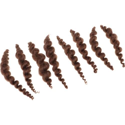 8 Stripes Brown Pure Curly Mohair Long Curly Hair Wig for Reborn Doll Looks Like Real Fine Baby Hair DIY Handmade Accessories