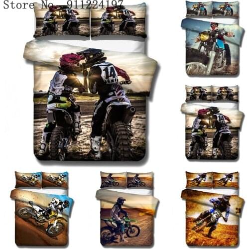 3d Off-road Motorcycle Printing Duvet Bed Luxury Duvet Cover King Comforter Set High Quality Bed Linen Queen For Boys Adults
