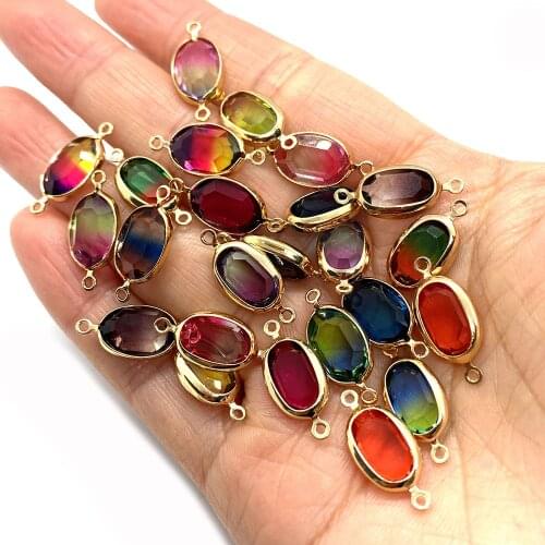 Charms for Jewelry Making ,Ladies Fashion Glamour Wedding Jewelry, DIY Necklace Accessories, 10PCS Gradient Color Connector
