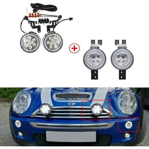 Clear Lens Full Led Halo Turn Signal Lights W/Bumper Mini Rally Lights For Mini Cooper R50 R52 R53 Car-Styling