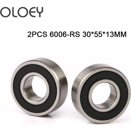 Free Shipping 2pcs/lot 6006RS Deep Groove Ball Bearings Motor Grade Bearings 6006-RS 6006RS 30*55*13mm 30*55*13 High Quality