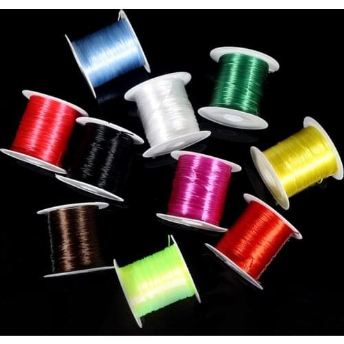 Approx 10 Yard/roll Black Solid Elastic Cord 1mm Stretchable Beading String for DIY Beads Bracelets Necklace Making Findings