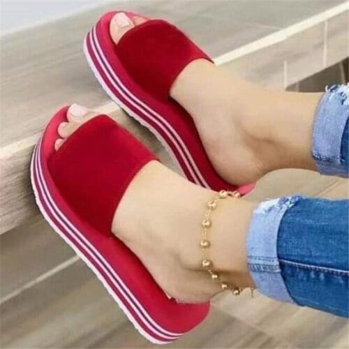 Bottom large size womens slippers 2021 summer new platform womens sandals fashion casual sandals women slides beach shoes