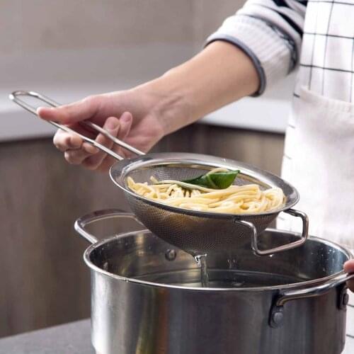 OTHERHOUSE Stainless Steel Screen Mesh Strainer Spoon Filter Colander Sieve Filter Sifter Oil Skimmer Kitchen Tools Large Size