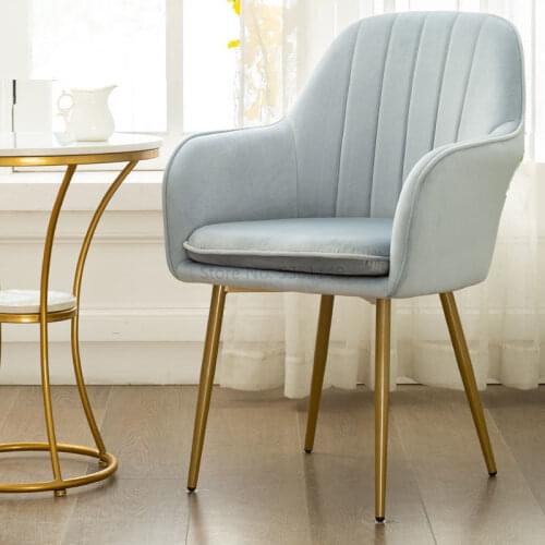 Scandinavian Ins Simple Iron Leisure Home Dining Chair Light Luxury Wind Beauty Net Red Backrest Make-up Nail