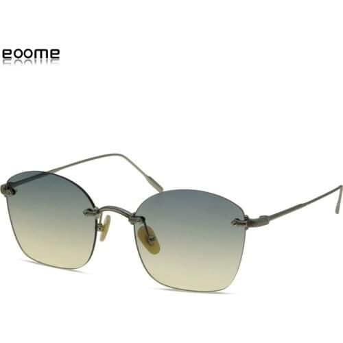 New Vintage Design Super Thin rimless sunglass square metal frame female sun glasses 2020 designer sunglasses high quality