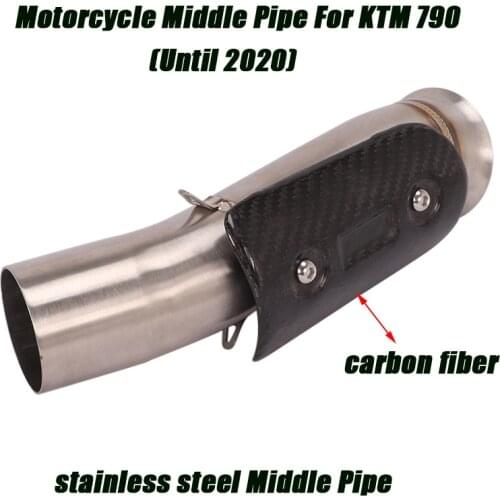 Stainless Steel Middle Link Pipe Connect Tail 51mm Exhaust Muffler Tube Motorcycle System for KTM 790 Until 2020