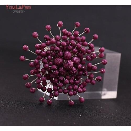 YOULAPAN HXZ05 purple Wrinkled beads wedding brooch Handmade Mens Suit Accessories Brooch Jewelry Suit Corsage for Men Women