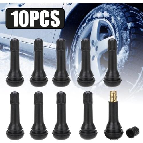 10pcs TR414 Black Rubber Snap-in Car Wheel Tyre Tubeless Tire Tyre Valve Stems Dust Caps Car Auto Accessories