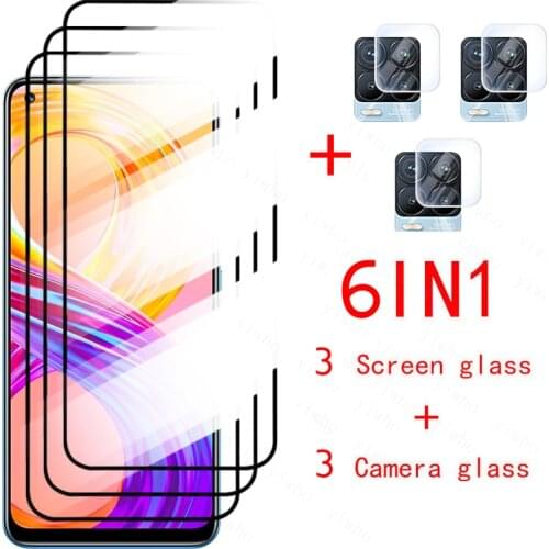 6 in 1 Tempered Glass For OPPO Realme 8 Pro 8 8i 7 5g 7i global 6 6i 6pro Screen Protector Lens Film For OPPO Realme 8Pro Glass
