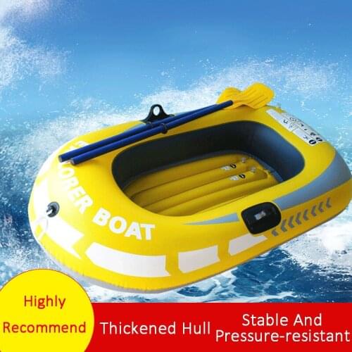 0.25MM Yellow Single Or Double Boat Without Oars Thickened Inflatable Rubber Boat PVC For Outdoor Water Beach Recreational Boat