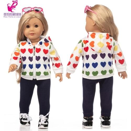 18 Inch American Og Girl Doll Clothes Hoody Coat 43cm Baby Doll Suit Casual Wear Dolls Clothes