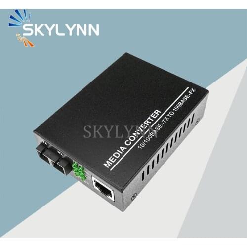 Fiber optic single-mode Media Converter 100 Mbps 20Km in 1310nm Wavelength 100Base-FX SC to 100Base-TX Single RJ45 Port