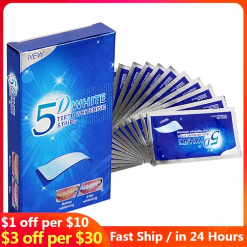 5D Gel Teeth Whitening Strips White Tooth Dental kit Oral Hygiene Care Strip for false Teeth Veneers Dentist seks Whiten gel