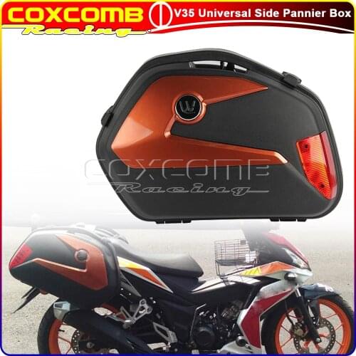 LED Light 20L Side Luggage Boxes Case Pannier Tail Cargo Trunk Saddlebag For Suzuki Yamaha Supersport Adventure Scooter