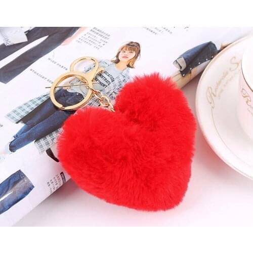 Lovely sweet heart keychain plush toys Toy heart for bags decoration