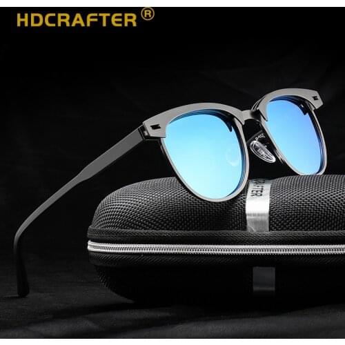 Brand sunglasses Unisex Retro Aluminum Sunglasses Polarized Lens Vintage Eyewear Accessories Sun Glasses For Men Women 8576