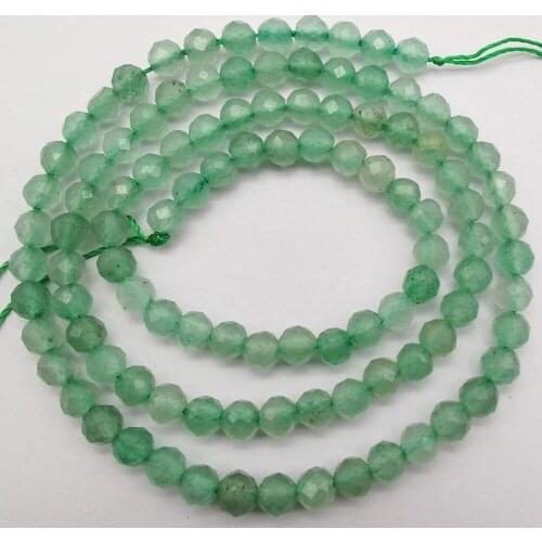 4MM Green Aventurine Stone Faceted Loose Beads Strand 15 Inch Jewelry Making For Woman Gift A327
