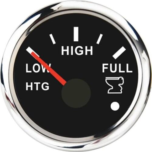 Marine Water Level Gauge, Electric Dash Mounted Sewage Gauge (0 to 190 Ohms) - Black Dial