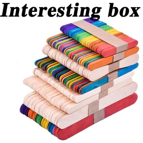 Building model material wooden ice cream stick ice cream stick handmade DIY material color ice cream stick hut