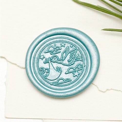 Stork baby Wax Seal Stamp, Baby Shower Gift Sealing Wax Seal/gift Wax Stamp, invitation seal,stamp decoration ,envelops stamp