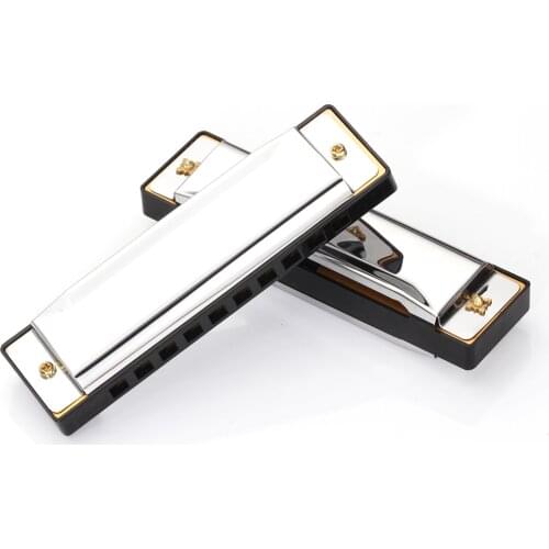 New 10-Hole Diatonic Harmonica Silver Blues Diatonic Harp Harmonicon Musical Instrument Alloy Harmonica Mouth Organ For Beginner