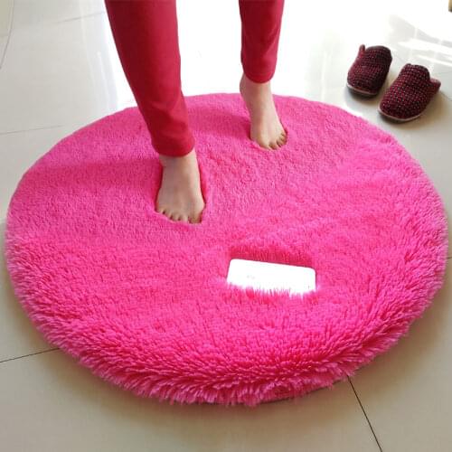European Long Hair Round Carpet Bedroom Plush Soft Carpets For Living Room Anti-slip Floor Bedside Mats Washable Carpet Rugs
