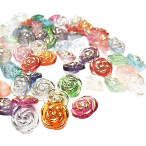 HL 50/100/200PCS 12MM Mix Colors Rose Acrylic Shirt Buttons Apparel Sewing Accessories DIY Crafts