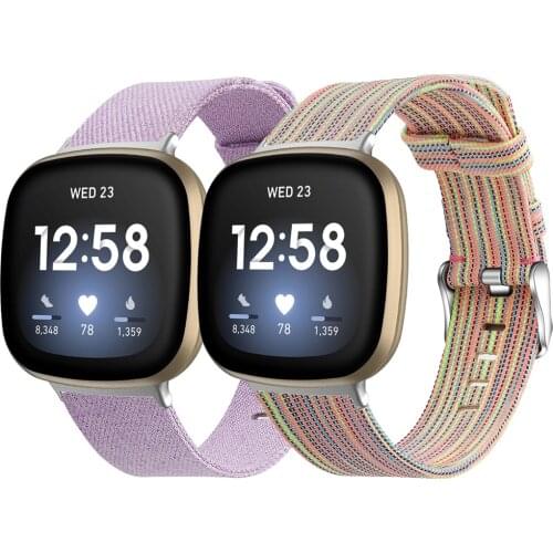 New Canvas Band For Fitbit Versa 3 2 1 Versa Lite Watch Wrist Strap Loop For Fitbit Sense Bracelet Replacement Correa