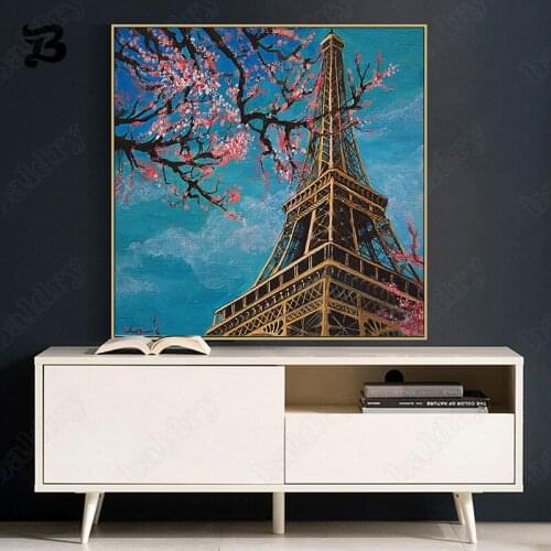 Canvas Painting Paris Tower Arcylic Wall Art Modern Canvas Posters and Prints On The Wall Pictures for Living Room Decoration