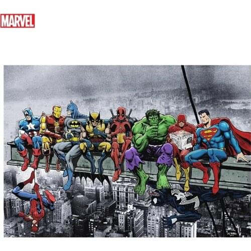 Superhero Canvas Painting Animation Comics Marvel Poster Prints Hulk Captain America Superman Home Wall Art Kids Birthday Gift