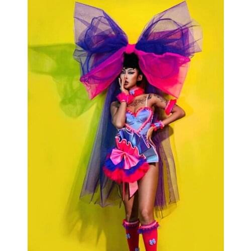 Nightclub bar dance costume sexy party girl stage show wear singer dancer outfit