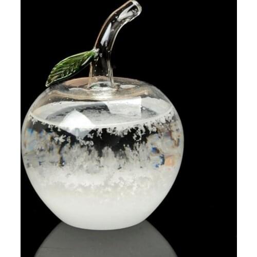 Storm Glass Creative Apple-Shaped Storm Glass Bottle Desktop Weather Station Weather Predictor Weather Predictor Home Decor