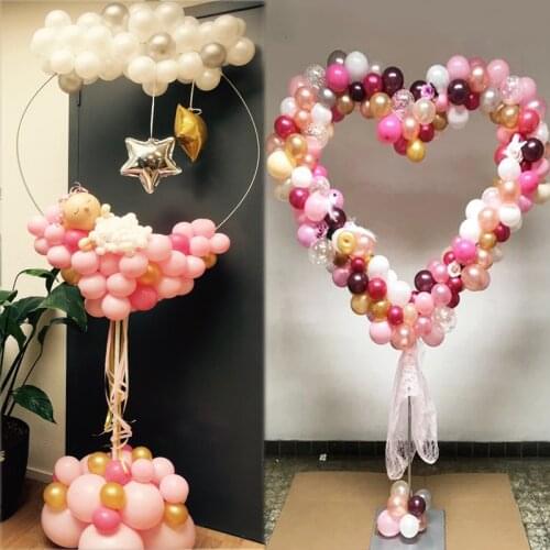 Heart Round Circle Balloon Stand Balloons Hoop Holder Column for wedding decoration Baloon Frame Baby Shower birthday party