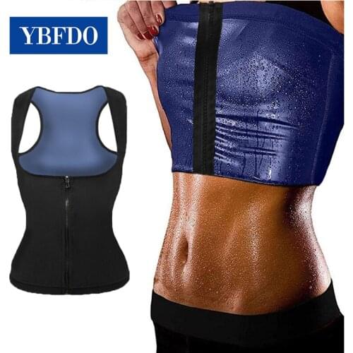 YBFDO 2021 Hot Women Zip Vest Shapewear Waist Corset Weight Loss Workout Sports Top Sauna Effect Fat Burning Body Shaper