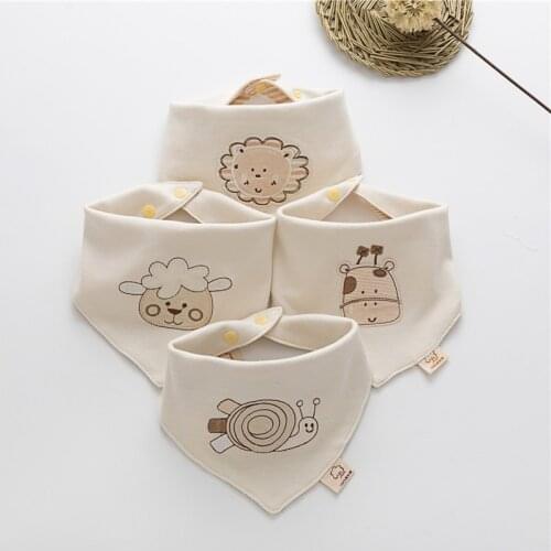 Baby Bib Soft Organic Cotton Newborn Drool Cute Triangle Scarf Comfortable Drooling Teething Towel Saliva Burp Bibs Accessories