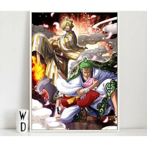 Wall Art Sanji Zoro Wano One Piece Cool HD Printed Pictures Canvas Home Decor Modular Painting No Frame Cuadros For Living Room