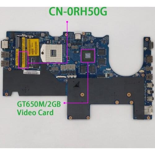 Genuine CN-0RH50G 0RH50G RH50G QBLB0 LA-8381P w GT650M/2GB Graphics Laptop Motherboard for Dell Alienware M14x R2 Notebook PC