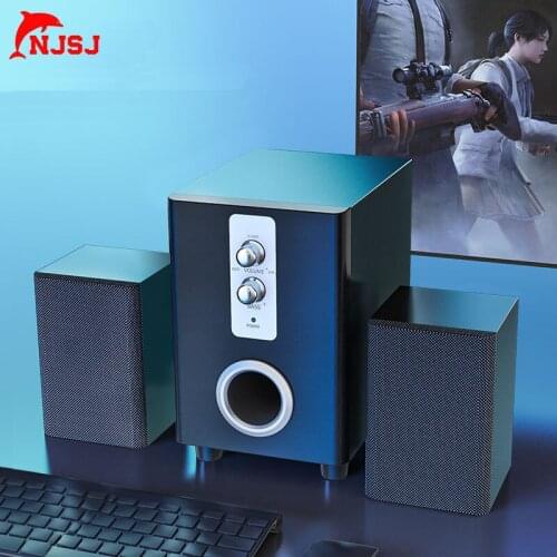 NJSJ New USB Cable Computer Speaker 3D Bass Stereo Subwoofer Color LED Light Notebook Computer Smartphone MP3 Bluetooth Speaker