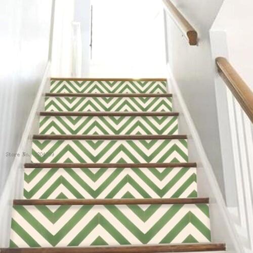 Simple Right-angle Waves Stair Riser Peel Sticker Vinyl Murals Waterproof Art DIY Home Decorcoration 6 Decals YT6263