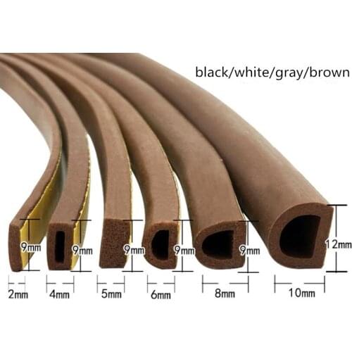 6M D/I Type Self Adhesive Seal Strips silicone Foam Draught Excluder Self Adhesive Window Door Dustproof, soundproof Seal Strip