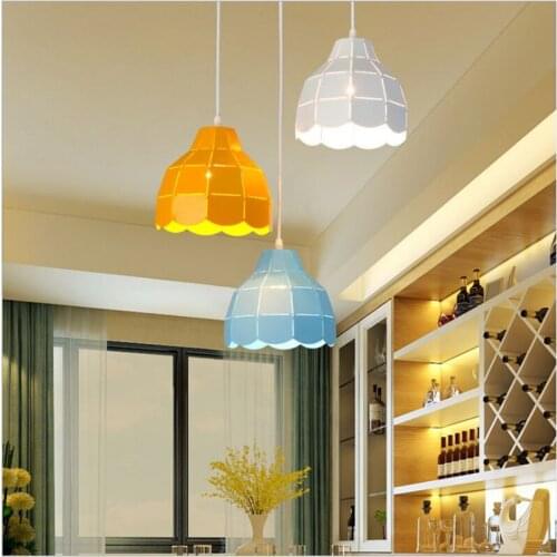 Nordic Pendant Lights Hollow Color Lampshade E27 AC85-265V Iron Pendant Lights